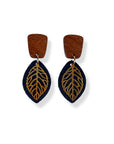 Aspen Walnut Wood and Cork Earrings Creek + Elm