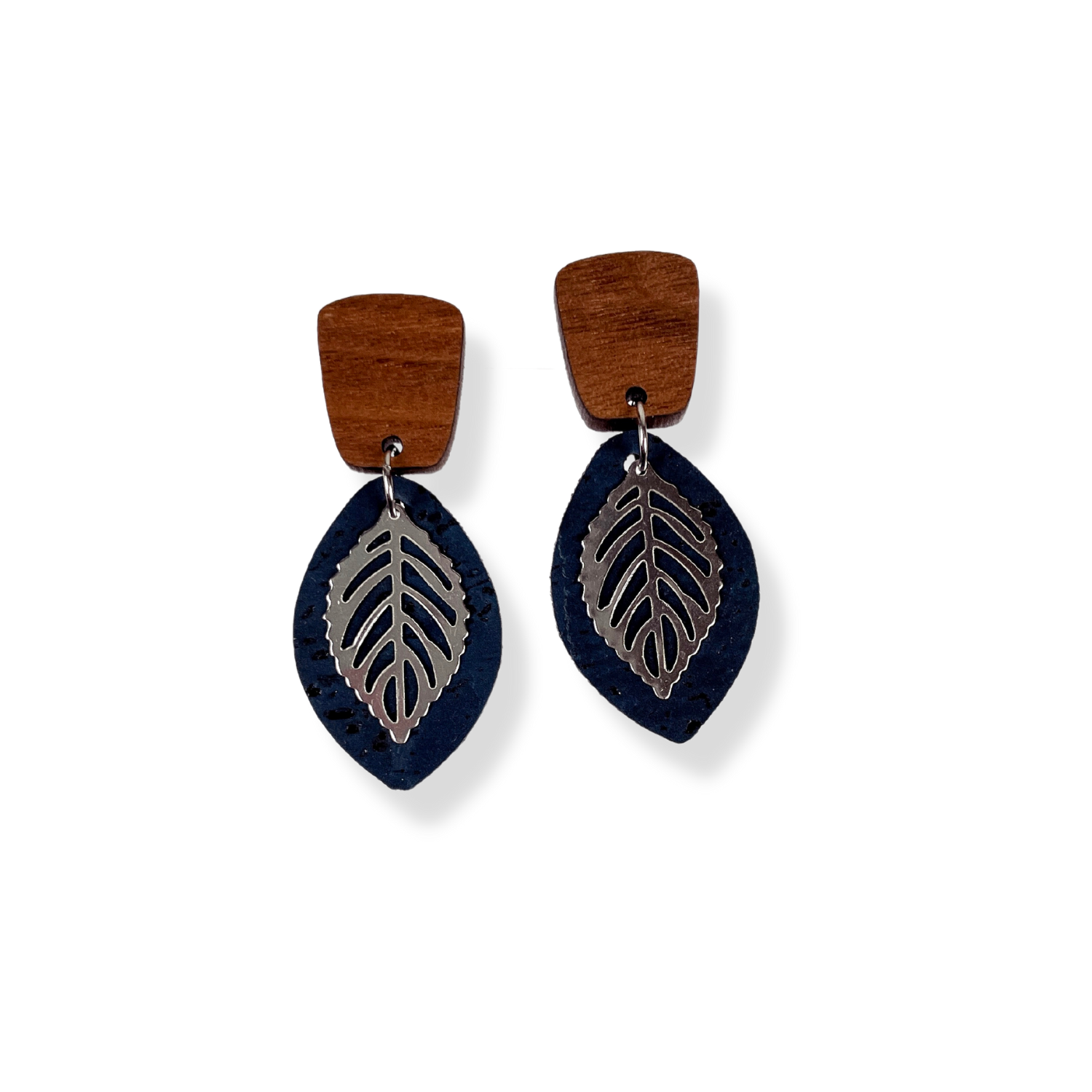 Glittery Wings navy blue stud earrings – MAINE+MARA