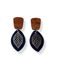 Aspen Walnut Wood and Cork Earrings Creek + Elm