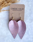 Henley Cork Dangly Leaf Earrings-Blush Creek + Elm