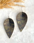 Henley Cork Dangly Leaf Earrings-Camo Creek + Elm