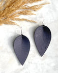 Henley Cork Dangly Leaf Earrings-Charcoal Creek + Elm