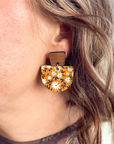 Charlie Walnut Wood and Cork Earrings