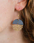 Claire Cork and Gold Accent Dangly Earrings