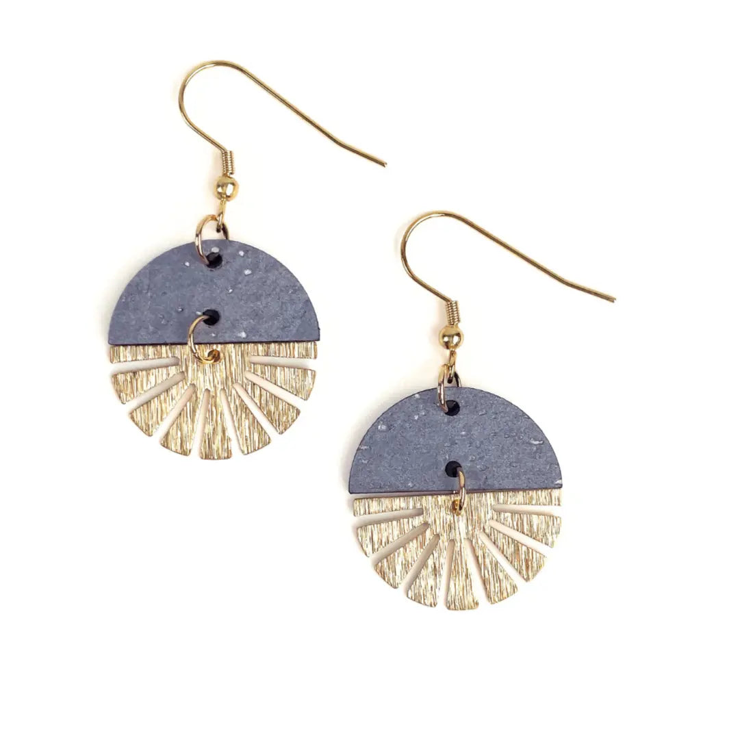 Claire Golden Sunburst Swivel Earrings Creek + Elm