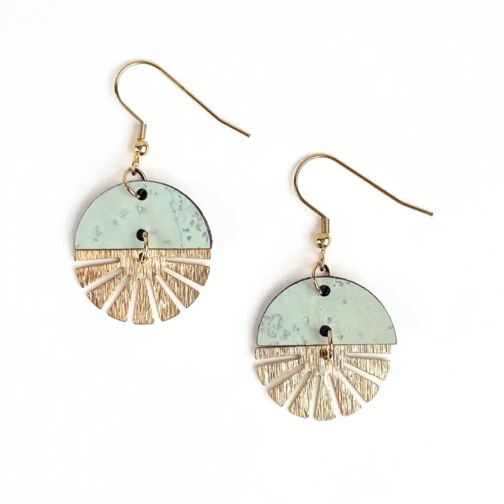 Claire Golden Sunburst Swivel Earrings Creek + Elm