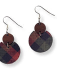 Cora Plaid Cork Earrings with Walnut Wood Accent Creek + Elm