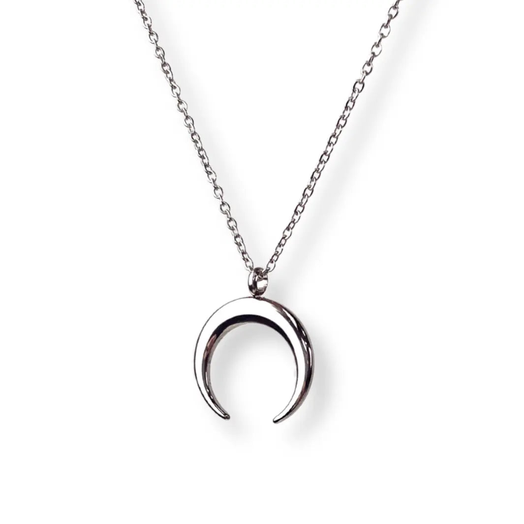 Crescent Moon Necklace- Silver Creek + Elm