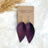 Henley Cork Dangly Leaf Earrings-Eggplant Creek + Elm