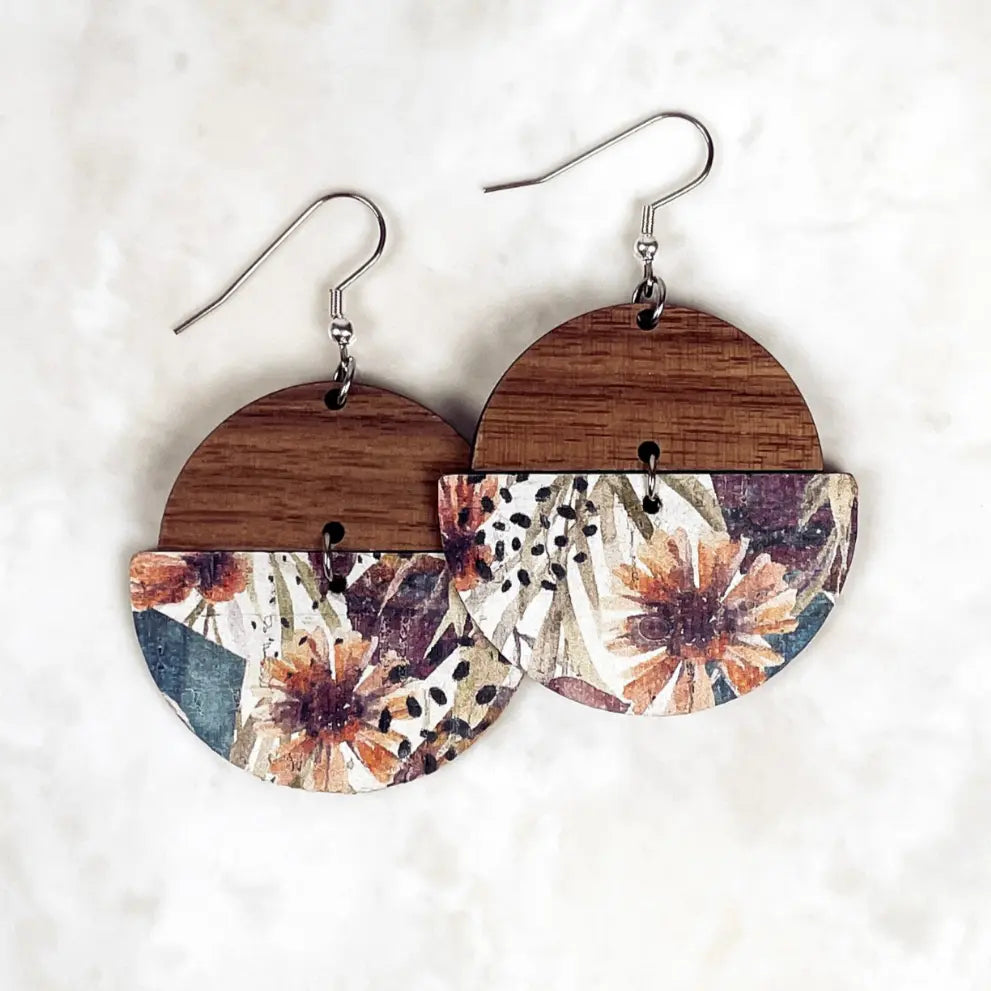 Everly Cork + Wood Earrings Creek + Elm