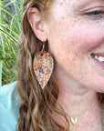 Henley Cork Dangly Leaf Earrings-Petite Floral Creek + Elm