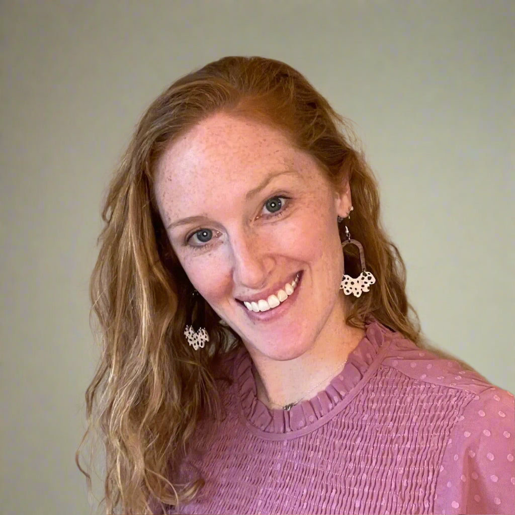 Paige Scalloped Cork and Walnut Wood Arch Dangly Earrings-Spotted Creek + Elm