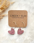 Juliet Heart Hoop Cork Earrings-Blush Pink Creek + Elm