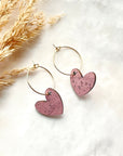 Juliet Heart Hoop Cork Earrings-Blush Pink Creek + Elm