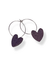 Juliet Heart Hoop Cork Earrings-Eggplant