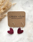 Juliet Heart Hoop Cork Earrings-Red Creek + Elm