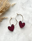 Juliet Heart Hoop Cork Earrings-Red Creek + Elm