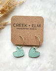 Juliet Heart Hoop Cork Earrings-Seafoam Green Creek + Elm