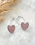 Juliet Heart Hoop Cork Earrings-Blush Pink Creek + Elm