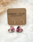 Juliet Heart Hoop Cork Earrings-Brushed Pastel Creek + Elm