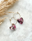 Juliet Heart Hoop Cork Earrings-Brushed Pastel Creek + Elm