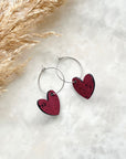 Juliet Heart Hoop Cork Earrings-Red Creek + Elm