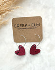 Juliet Heart Hoop Cork Earrings-Red Creek + Elm