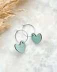 Juliet Heart Hoop Cork Earrings-Seafoam Green Creek + Elm