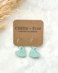 Juliet Heart Hoop Cork Earrings-Seafoam Green Creek + Elm