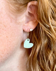 Juliet Heart Hoop Cork Earrings-Seafoam Green Creek + Elm