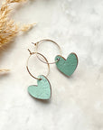 Juliet Heart Hoop Cork Earrings-Seafoam Green Creek + Elm