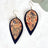 Lainey Petite Floral Cork Leaf Dangly Earrings-Navy Creek + Elm