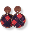 Liyra Cork and Walnut Wood Circle Earrings Creek + Elm