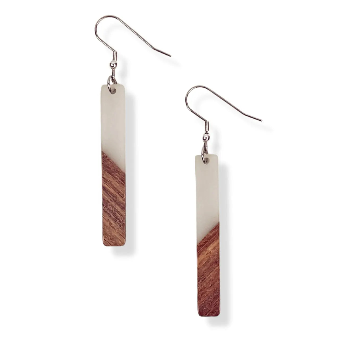 Lottie Resin + Walnut Wood Dangles Creek + Elm