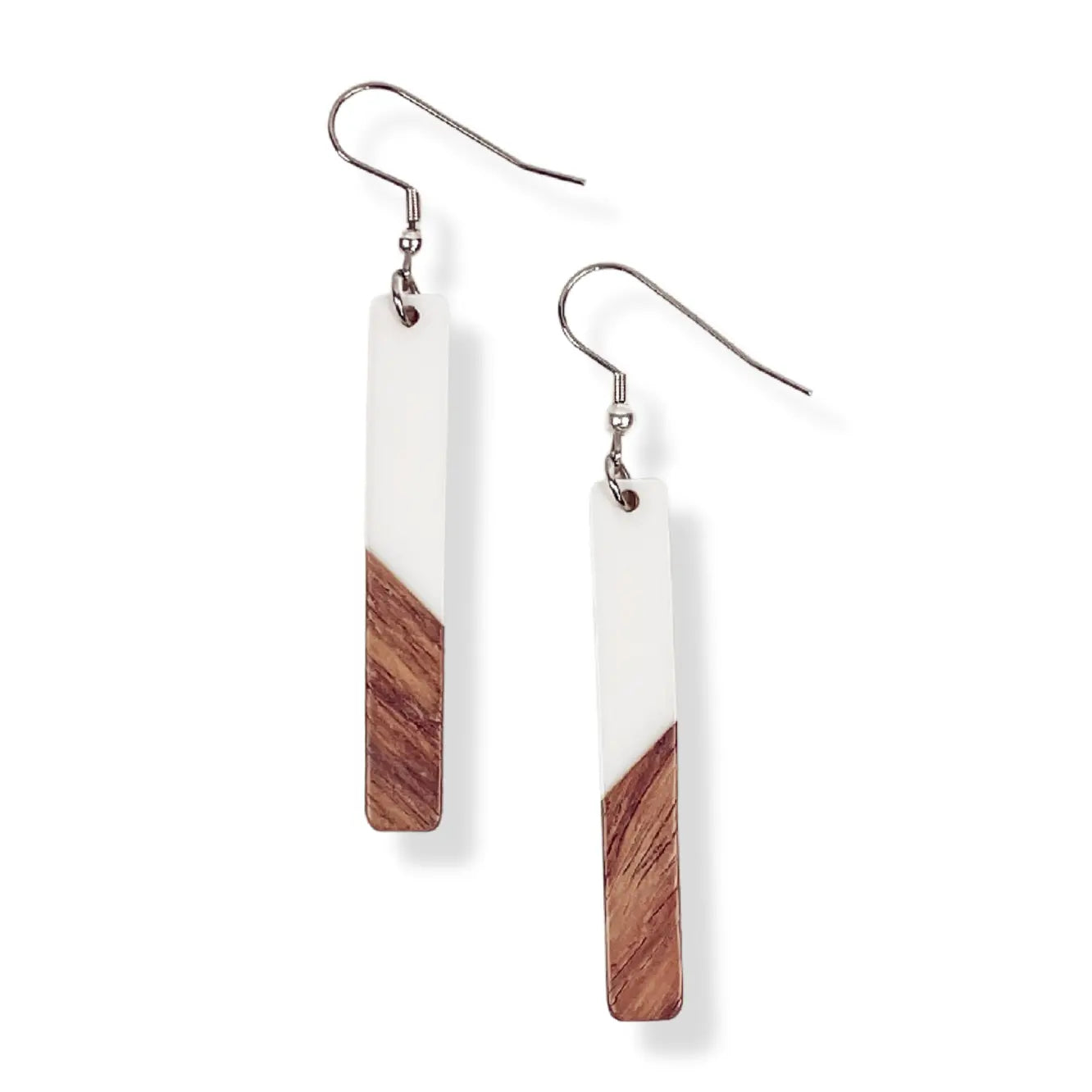 Lottie Resin + Walnut Wood Dangles Creek + Elm