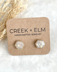 Opal Clay Hexagon Studs Creek + Elm