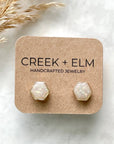 Opal Clay Hexagon Studs Creek + Elm