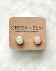 Opal Clay Hexagon Studs Creek + Elm