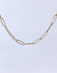 Oval Paperclip Chain Necklace- 18K Gold