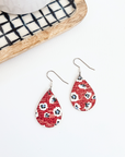 Patriotic Teardrop Cork Earrings- Fireworks