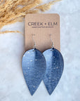 Henley Cork Dangly Leaf Earrings-Pearl Gray Creek + Elm