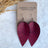 Henley Cork Dangly Leaf Earrings-Red Wine Creek + Elm