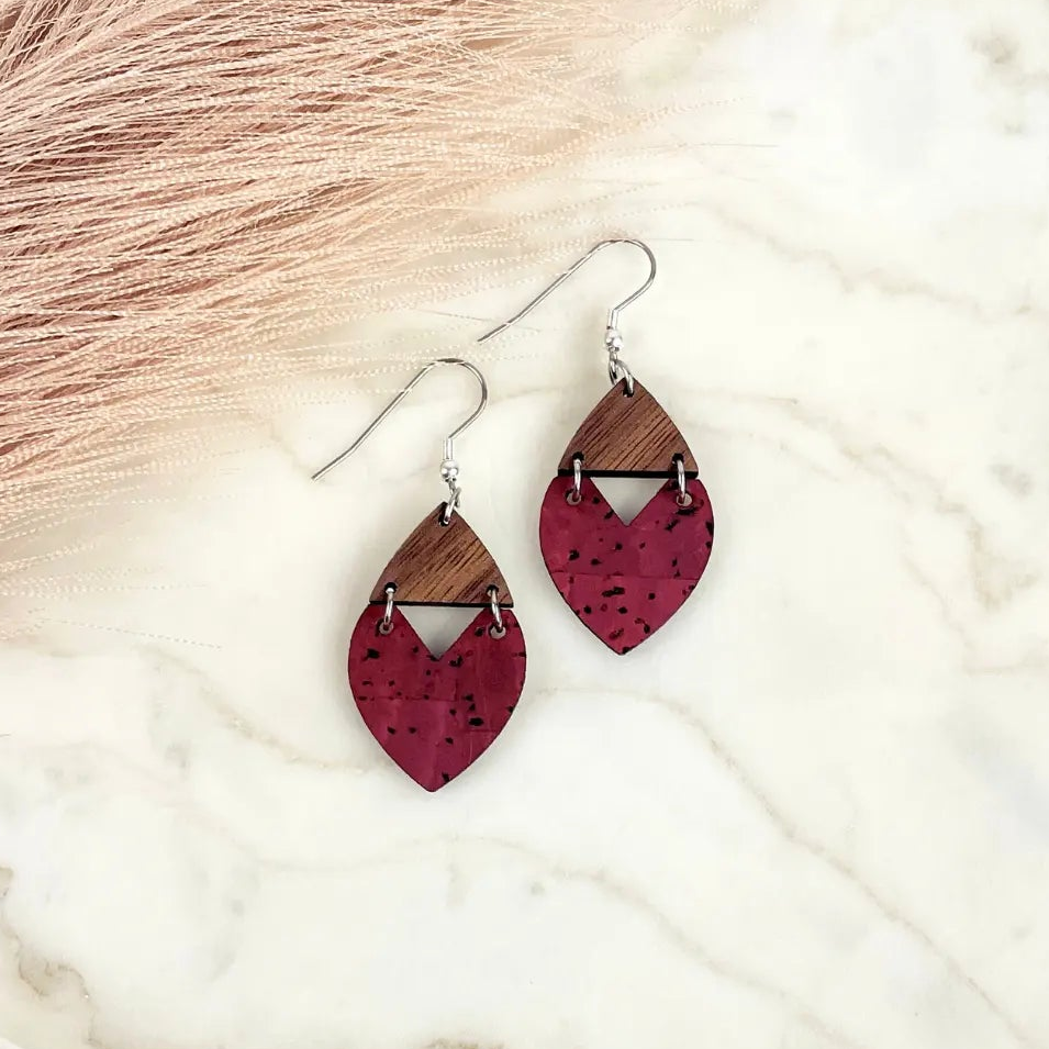 Scarlett Cork + Wood Earrings Creek + Elm