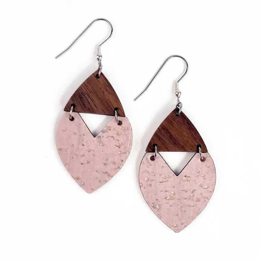 Scarlett Cork + Wood Earrings Creek + Elm