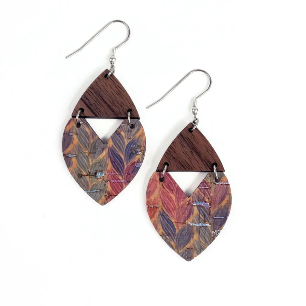 Scarlett Cork + Wood Earrings Creek + Elm