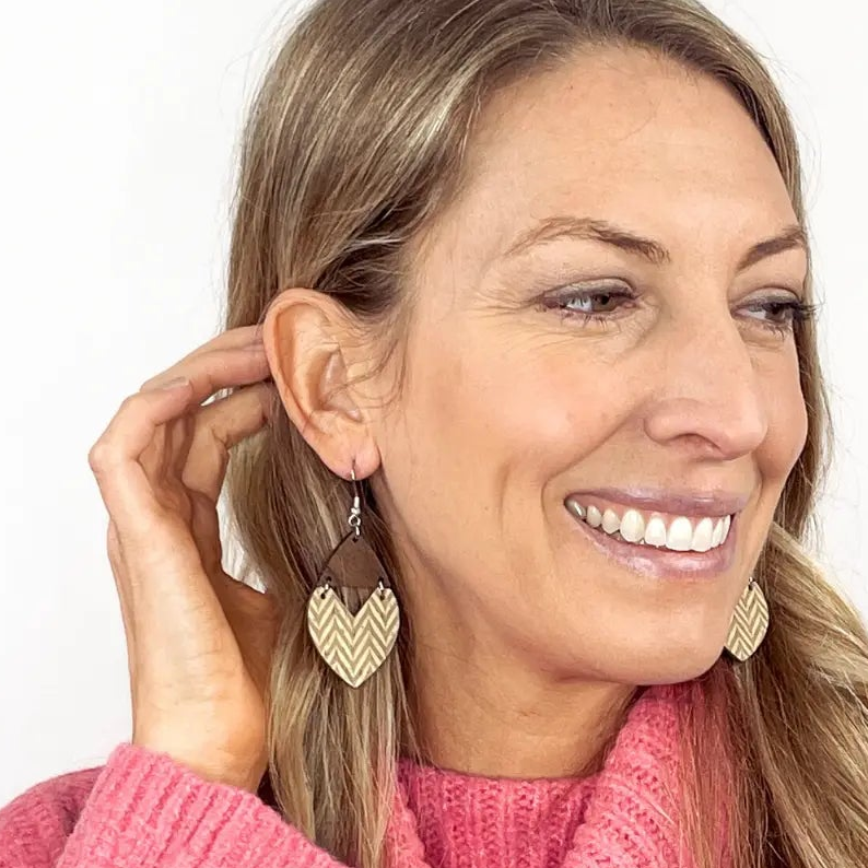 Scarlett Cork + Wood Earrings Creek + Elm