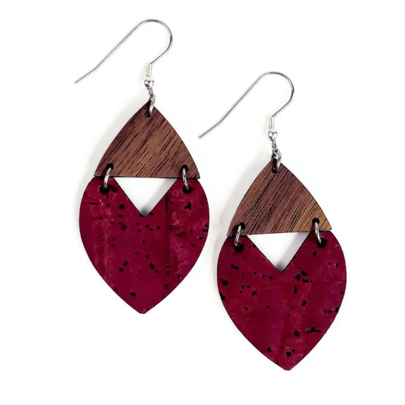 Scarlett Cork + Wood Earrings Creek + Elm