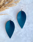 Henley Cork Dangly Leaf Earrings-Turquoise Creek + Elm