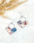 Wren Cork and Gold Accent Dangly Earrings-Autumn Floral