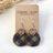 cork and walnut green buffalo plaid cutout earrings